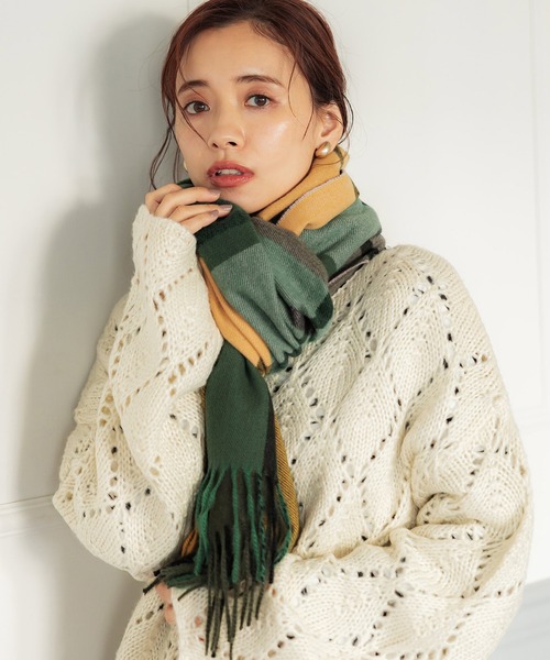 coca(coca)(コカ)の「ビックチェックマフラー(マフラー・レディース・A/B/C/D・ONE SIZE)」の4枚目の写真