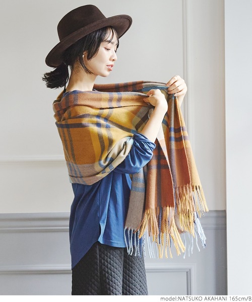 coca(coca)(コカ)の「ビックチェックマフラー(マフラー・レディース・A/B/C/D・ONE SIZE)」の7枚目の写真