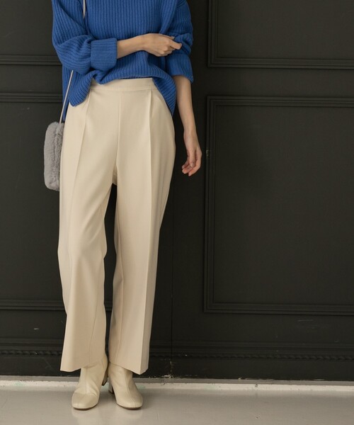 OPAQUE.CLIP（オペークドットクリップ）の「◆【エマール検証済 洗える】【ネオサーモ】オックス イージーストレートワイドパンツ（その他パンツ・レディース・ブラック/アイボリー/ナチュラル/ライトパープル/ライトイエロー系8/ライトブルー/ライトグリーン系・36/42/38/40/34）」の8枚目の写真