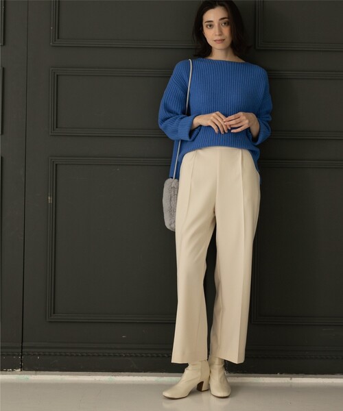 OPAQUE.CLIP（オペークドットクリップ）の「◆【エマール検証済 洗える】【ネオサーモ】オックス イージーストレートワイドパンツ（その他パンツ・レディース・ブラック/アイボリー/ナチュラル/ライトパープル/ライトイエロー系8/ライトブルー/ライトグリーン系・36/42/38/40/34）」の10枚目の写真