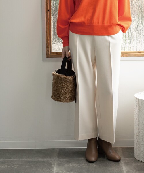 OPAQUE.CLIP（オペークドットクリップ）の「◆【エマール検証済 洗える】【ネオサーモ】オックス イージーストレートワイドパンツ（その他パンツ・レディース・ブラック/アイボリー/ナチュラル/ライトパープル/ライトイエロー系8/ライトブルー/ライトグリーン系・36/42/38/40/34）」の11枚目の写真