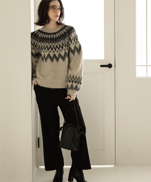 OPAQUE.CLIP（オペークドットクリップ）の「◆【エマール検証済 洗える】【ネオサーモ】オックス イージーストレートワイドパンツ（その他パンツ・レディース・ブラック/アイボリー/ナチュラル/ライトパープル/ライトイエロー系8/ライトブルー/ライトグリーン系・36/42/38/40/34）」の14枚目の写真