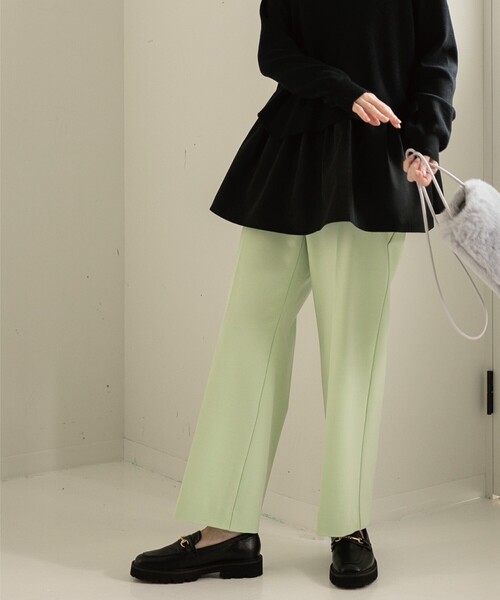 OPAQUE.CLIP（オペークドットクリップ）の「◆【エマール検証済 洗える】【ネオサーモ】オックス イージーストレートワイドパンツ（その他パンツ・レディース・ブラック/アイボリー/ナチュラル/ライトパープル/ライトイエロー系8/ライトブルー/ライトグリーン系・36/42/38/40/34）」の21枚目の写真