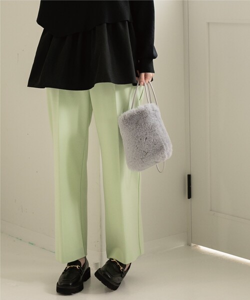 OPAQUE.CLIP（オペークドットクリップ）の「◆【エマール検証済 洗える】【ネオサーモ】オックス イージーストレートワイドパンツ（その他パンツ・レディース・ブラック/アイボリー/ナチュラル/ライトパープル/ライトイエロー系8/ライトブルー/ライトグリーン系・36/42/38/40/34）」の22枚目の写真