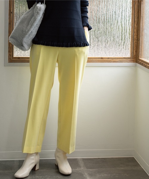 OPAQUE.CLIP（オペークドットクリップ）の「◆【エマール検証済 洗える】【ネオサーモ】オックス イージーストレートワイドパンツ（その他パンツ・レディース・ブラック/アイボリー/ナチュラル/ライトパープル/ライトイエロー系8/ライトブルー/ライトグリーン系・36/42/38/40/34）」の7枚目の写真