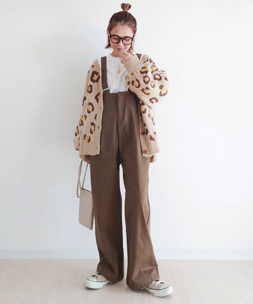 CORNERS（コーナーズ）の「CORNERS by yui　レオパード柄ボリューム袖カーディガン（カーディガン/ボレロ・レディース・ベージュ/イエロー/ブルー/グレー・M）」の6枚目の写真