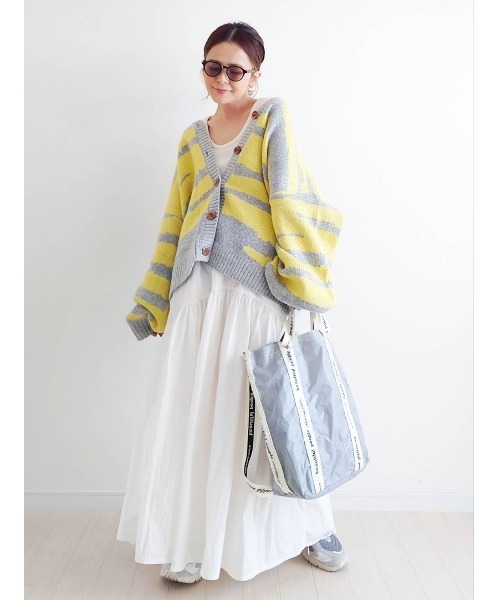 CORNERS（コーナーズ）の「CORNERS by yui　レオパード柄ボリューム袖カーディガン（カーディガン/ボレロ・レディース・ベージュ/イエロー/ブルー/グレー・M）」の8枚目の写真