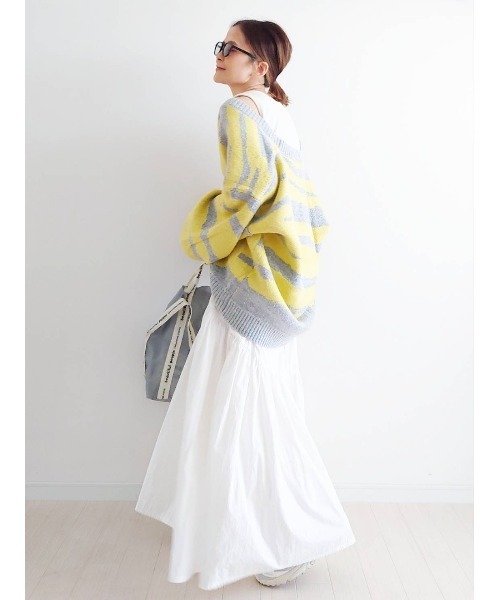 CORNERS（コーナーズ）の「CORNERS by yui　レオパード柄ボリューム袖カーディガン（カーディガン/ボレロ・レディース・ベージュ/イエロー/ブルー/グレー・M）」の9枚目の写真