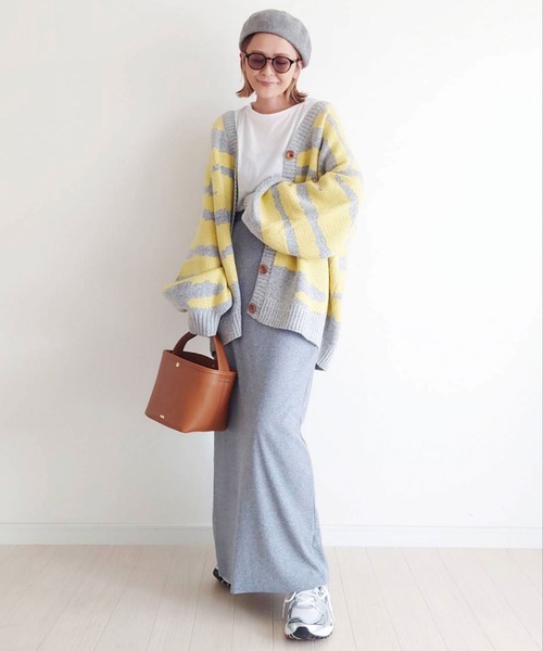 CORNERS（コーナーズ）の「CORNERS by yui　レオパード柄ボリューム袖カーディガン（カーディガン/ボレロ・レディース・ベージュ/イエロー/ブルー/グレー・M）」の22枚目の写真