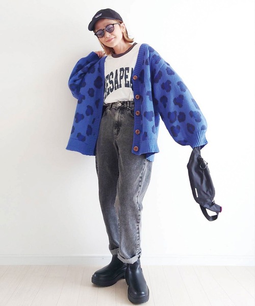 CORNERS（コーナーズ）の「CORNERS by yui　レオパード柄ボリューム袖カーディガン（カーディガン/ボレロ・レディース・ベージュ/イエロー/ブルー/グレー・M）」の12枚目の写真