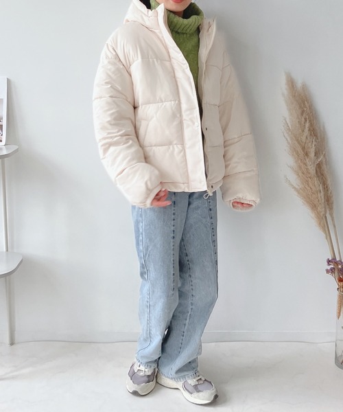 AS KNOW AS plus（アズノゥアズプラス）の「♪ボリューム中綿フェイクダウンジャケット　【2023AWアイテム】（ダウンジャケット/コート・レディース・ブラック/ブラウン/アイボリー/ピンク/ベージュ・FREE）」の8枚目の写真