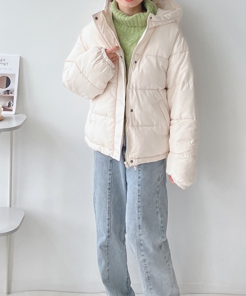 AS KNOW AS plus（アズノゥアズプラス）の「♪ボリューム中綿フェイクダウンジャケット　【2023AWアイテム】（ダウンジャケット/コート・レディース・ブラック/ブラウン/アイボリー/ピンク/ベージュ・FREE）」の9枚目の写真