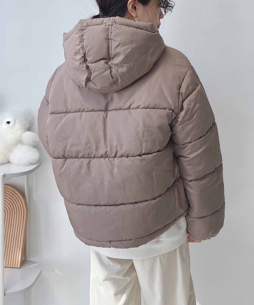 AS KNOW AS plus（アズノゥアズプラス）の「♪ボリューム中綿フェイクダウンジャケット　【2023AWアイテム】（ダウンジャケット/コート・レディース・ブラック/ブラウン/アイボリー/ピンク/ベージュ・FREE）」の14枚目の写真