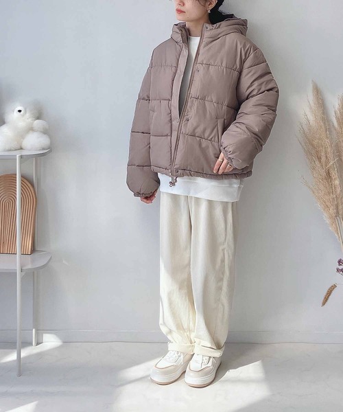 AS KNOW AS plus（アズノゥアズプラス）の「♪ボリューム中綿フェイクダウンジャケット　【2023AWアイテム】（ダウンジャケット/コート・レディース・ブラック/ブラウン/アイボリー/ピンク/ベージュ・FREE）」の15枚目の写真