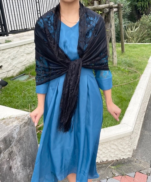 Ritomo De Ricco(リトモ・デ・リコ)の「結婚式・謝恩会ドレスショール 大判ショール(ストール/ショール・レディース・ベージュ/グレー/ブラック/ネイビー・FREE)」の20枚目の写真