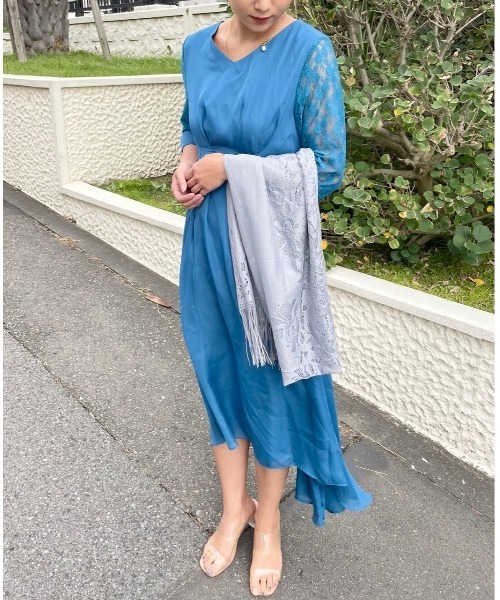 Ritomo De Ricco(リトモ・デ・リコ)の「結婚式・謝恩会ドレスショール 大判ショール(ストール/ショール・レディース・ベージュ/グレー/ブラック/ネイビー・FREE)」の7枚目の写真