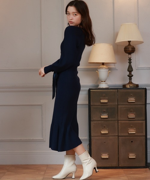 ASTORIA ODIER(アストリアオディール)の「サテンリボンニットワンピース(ワンピース・レディース・アイボリー/ネイビー/ピンク/ブルー/ピンクベージュ・MEDIUM)」の20枚目の写真