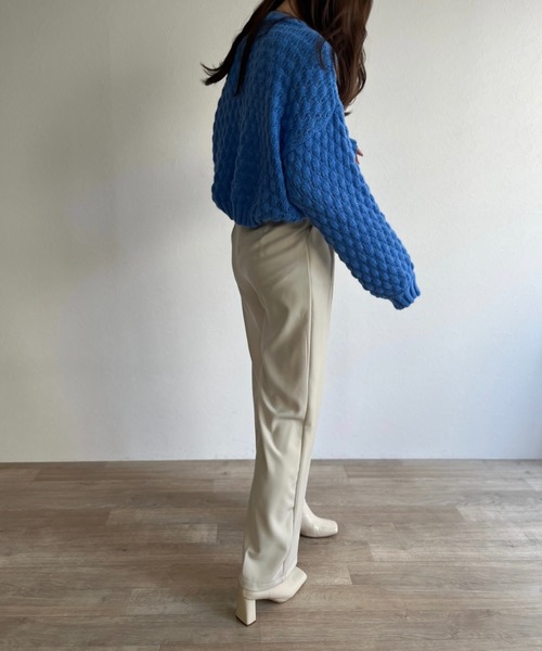 ISOOK(アイスー)の「【ZOZO限定】Poko Poko cable knit / ポコポコケーブルニット(ニット/セーター・レディース・ブルー/ブラック・FREE)」の19枚目の写真