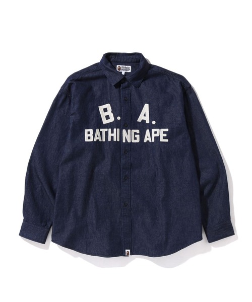 A BATHING APE（アベイシングエイプ）の「B.A LOOSE FIT DENIM SHIRT  M（シャツ/ブラウス・メンズ・インディゴブルー/ブラック・LARGE/SMALL/MEDIUM/X-LARGE/XX-LARGE）」の2枚目の写真
