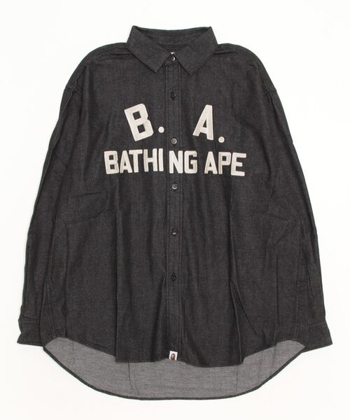 A BATHING APE（アベイシングエイプ）の「B.A LOOSE FIT DENIM SHIRT  M（シャツ/ブラウス・メンズ・インディゴブルー/ブラック・LARGE/SMALL/MEDIUM/X-LARGE/XX-LARGE）」の5枚目の写真