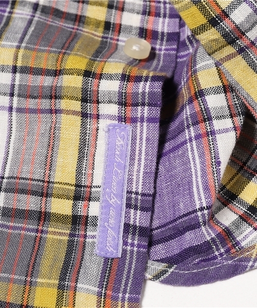 OUTLET（アウトレット）の「【CIAOPANIC TYPY】チェックフレンチ麻シャツ（シャツ/ブラウス・メンズ・ネイビー/パープル・LARGE）」の10枚目の写真