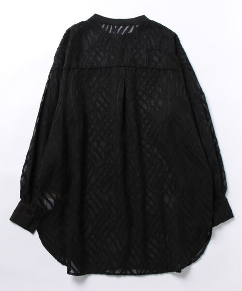 Q（キュー）の「シアージャガードシャツ（シャツ/ブラウス・レディース・ブラック/アイボリー・MEDIUM）」の3枚目の写真