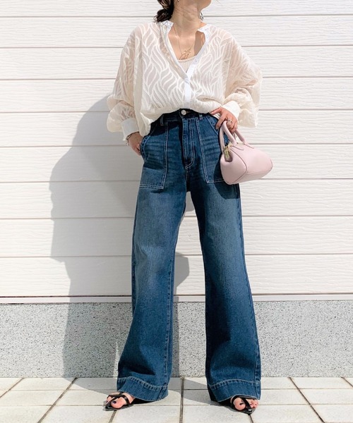 Q（キュー）の「シアージャガードシャツ（シャツ/ブラウス・レディース・ブラック/アイボリー・MEDIUM）」の11枚目の写真