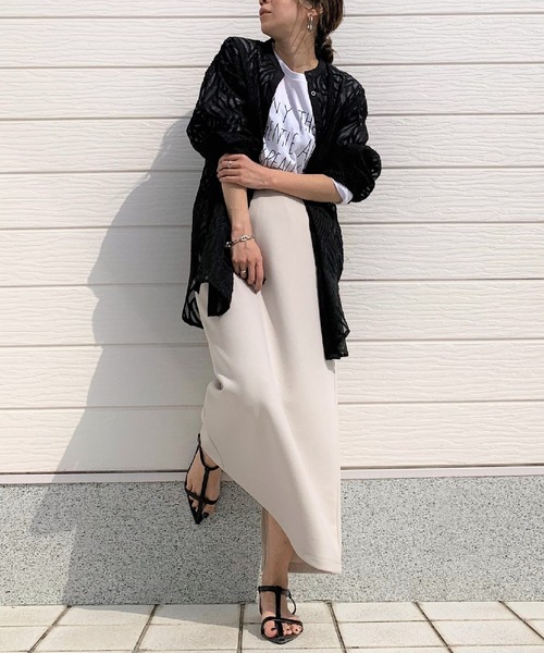 Q（キュー）の「シアージャガードシャツ（シャツ/ブラウス・レディース・ブラック/アイボリー・MEDIUM）」の13枚目の写真