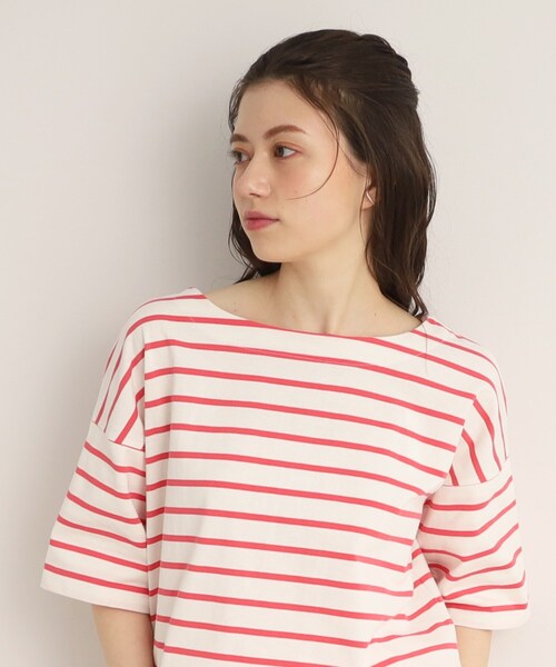SHOO・LA・RUE(シューラルー)の「◆USAコットン 天竺トップス(Tシャツ/カットソー・レディース・ブラック/チャコールグレー/ブラック系2/ブルー系2/ピンク系7/ホワイト・02/03/04)」の6枚目の写真