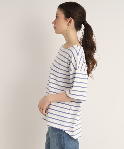 SHOO・LA・RUE(シューラルー)の「◆USAコットン 天竺トップス(Tシャツ/カットソー・レディース・ブラック/チャコールグレー/ブラック系2/ブルー系2/ピンク系7/ホワイト・02/03/04)」の8枚目の写真