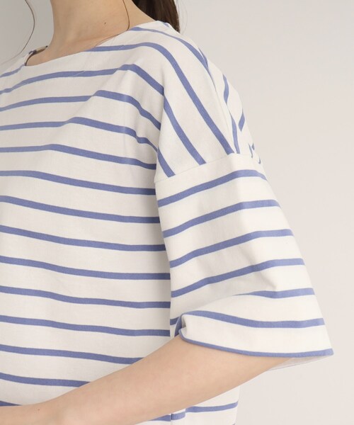 SHOO・LA・RUE(シューラルー)の「◆USAコットン 天竺トップス(Tシャツ/カットソー・レディース・ブラック/チャコールグレー/ブラック系2/ブルー系2/ピンク系7/ホワイト・02/03/04)」の11枚目の写真