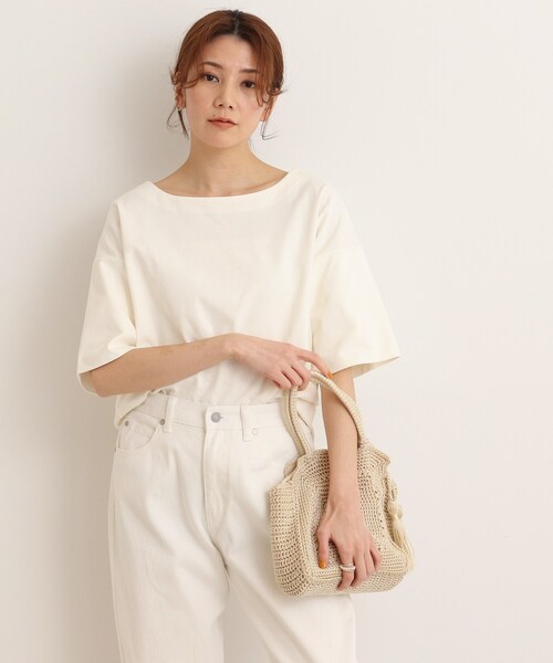 SHOO・LA・RUE(シューラルー)の「◆USAコットン 天竺トップス(Tシャツ/カットソー・レディース・ブラック/チャコールグレー/ブラック系2/ブルー系2/ピンク系7/ホワイト・02/03/04)」の15枚目の写真