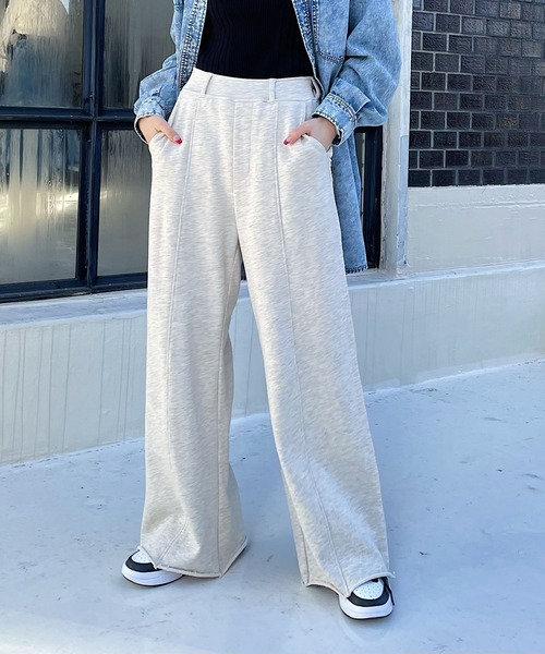 PAGEBOY（ページボーイ）の「カットオフスエットパンツ（スウェットパンツ・レディース・ブラック/オートミール・FREE）」の5枚目の写真