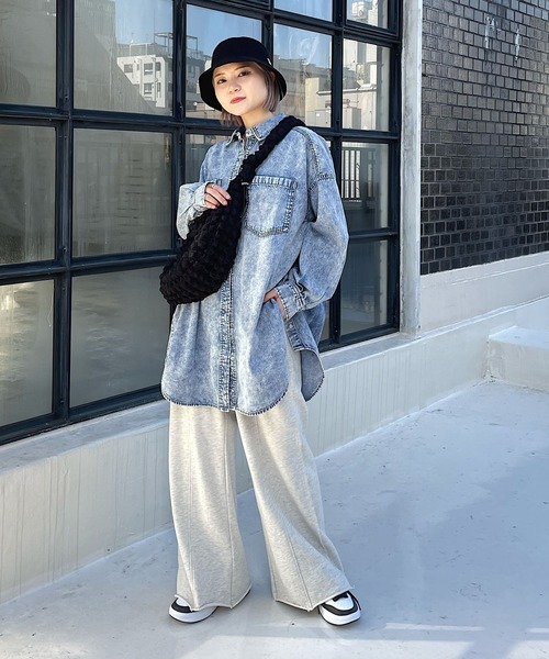 PAGEBOY（ページボーイ）の「カットオフスエットパンツ（スウェットパンツ・レディース・ブラック/オートミール・FREE）」の3枚目の写真