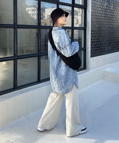 PAGEBOY（ページボーイ）の「カットオフスエットパンツ（スウェットパンツ・レディース・ブラック/オートミール・FREE）」の6枚目の写真