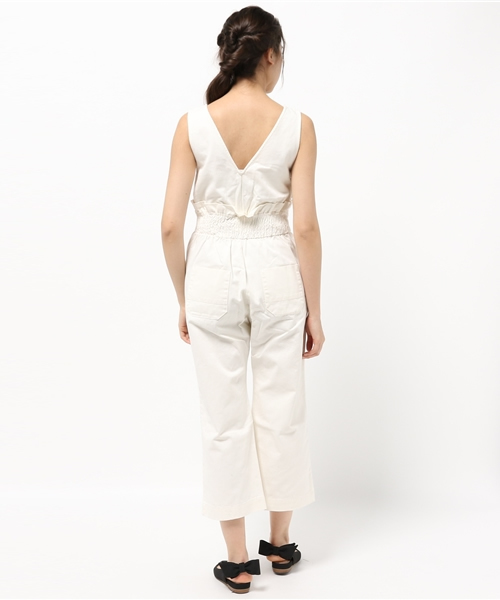 mystic（ミスティック）の「ウエストシャーリングノースリーブサロペット（サロペット/オーバーオール・レディース・ブルー/ネイビー/オフホワイト・ﾌﾘ-）」の10枚目の写真