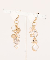 【atelier*mio】クレイ × ジュエルチェーン costume jewelry earring