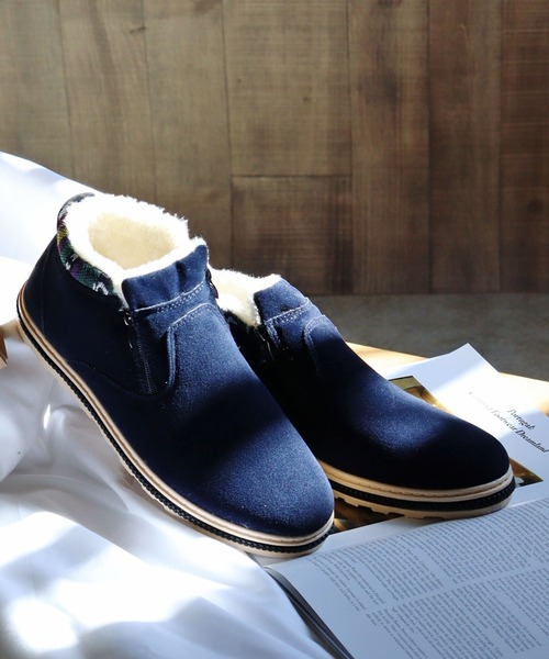 AAA+（サンエープラス）の「ふわふわボアが暖かい ダブルジップムートンブーツ（ブーツ・メンズ・ブラウン/ベージュ/ネイビー/ブラック/グレー/カーキ/ダークブラウン・36/41/42/43/39/38/37/40/44）」の7枚目の写真