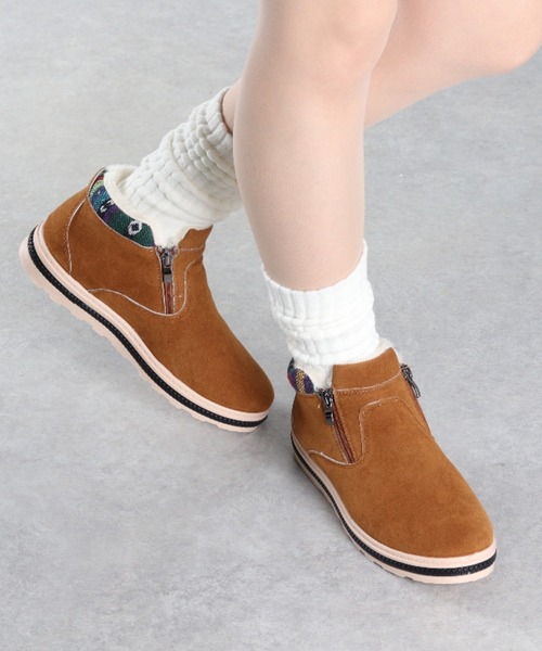 セール】ふわふわボアが暖かい ダブルジップムートンブーツ（ブーツ