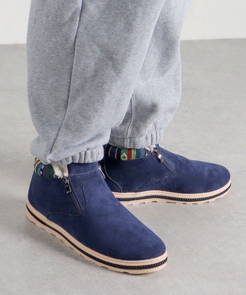 AAA+（サンエープラス）の「ふわふわボアが暖かい ダブルジップムートンブーツ（ブーツ・メンズ・ブラウン/ベージュ/ネイビー/ブラック/グレー/カーキ/ダークブラウン・36/41/42/43/39/38/37/40/44）」の11枚目の写真