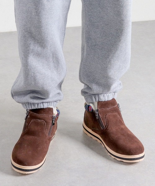 AAA+（サンエープラス）の「ふわふわボアが暖かい ダブルジップムートンブーツ（ブーツ・メンズ・ブラウン/ベージュ/ネイビー/ブラック/グレー/カーキ/ダークブラウン・36/41/42/43/39/38/37/40/44）」の12枚目の写真