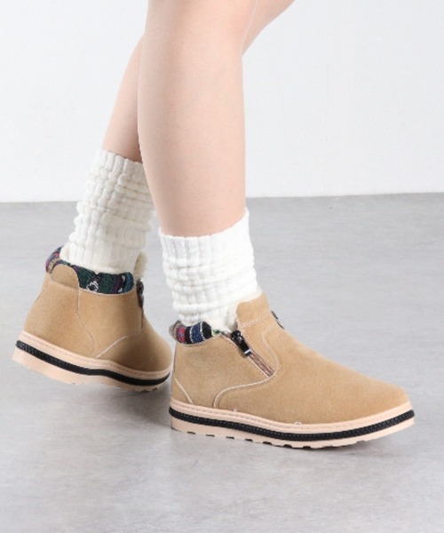 AAA+（サンエープラス）の「ふわふわボアが暖かい ダブルジップムートンブーツ（ブーツ・メンズ・ブラウン/ベージュ/ネイビー/ブラック/グレー/カーキ/ダークブラウン・36/41/42/43/39/38/37/40/44）」の13枚目の写真