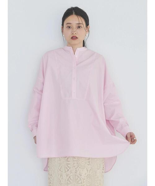 AMERICAN HOLIC(アメリカンホリック)の「イージーケアバンドカラーBIGシャツチュニック(シャツ/ブラウス・レディース・ブルー系その他4/ブルー系その他7/サックスブルー/ピンク/イエロー・L/M)」の6枚目の写真