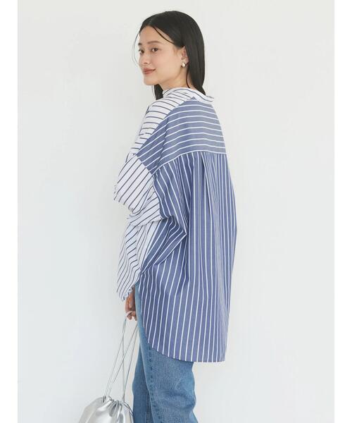 AMERICAN HOLIC(アメリカンホリック)の「イージーケアバンドカラーBIGシャツチュニック(シャツ/ブラウス・レディース・ブルー系その他4/ブルー系その他7/サックスブルー/ピンク/イエロー・L/M)」の12枚目の写真