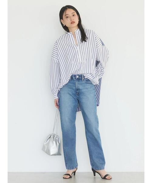 AMERICAN HOLIC(アメリカンホリック)の「イージーケアバンドカラーBIGシャツチュニック(シャツ/ブラウス・レディース・ブルー系その他4/ブルー系その他7/サックスブルー/ピンク/イエロー・L/M)」の15枚目の写真