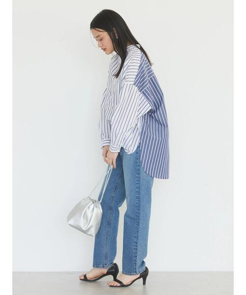 AMERICAN HOLIC(アメリカンホリック)の「イージーケアバンドカラーBIGシャツチュニック(シャツ/ブラウス・レディース・ブルー系その他4/ブルー系その他7/サックスブルー/ピンク/イエロー・L/M)」の16枚目の写真