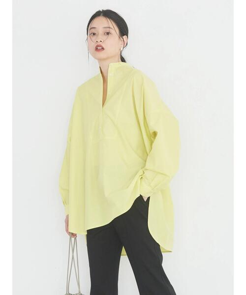 AMERICAN HOLIC(アメリカンホリック)の「イージーケアバンドカラーBIGシャツチュニック(シャツ/ブラウス・レディース・ブルー系その他4/ブルー系その他7/サックスブルー/ピンク/イエロー・L/M)」の21枚目の写真