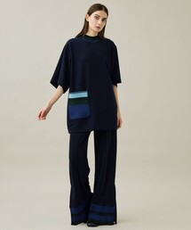 新品 TOGA PULLA 24AW コードピケジャージートップ 黒 サイズ36 TOGA