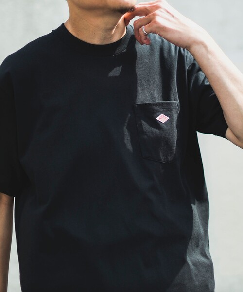 DANTON（ダントン）の「DANTON / POCKET T-SHIRT（Tシャツ/カットソー・メンズ・ブラック/ホワイト/グリーン/サックスブルー/チャコールグレー/ホワイト系その他7/ベージュ/ダークブラウン/ナチュラル/グレー系その他・S/M/L/XL）」の3枚目の写真