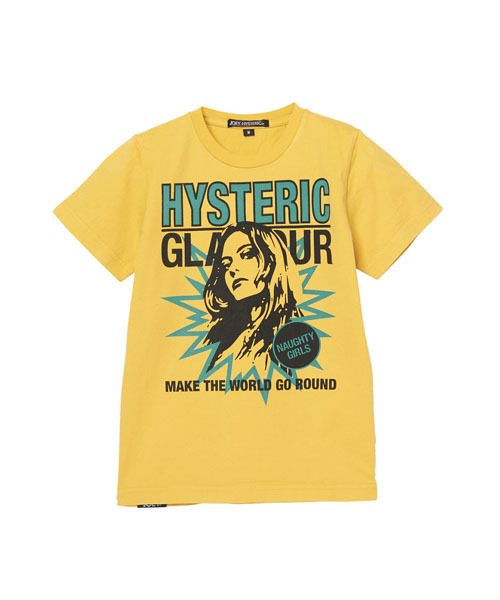 JOEY HYSTERIC(ジョーイヒステリック)の「NAUGHTY GIRLS pt T-SH(Tシャツ/カットソー・キッズ・キナリ/ネイビー/イエロー・MEDIUM/X-SMALL/SMALL)」の1枚目の写真